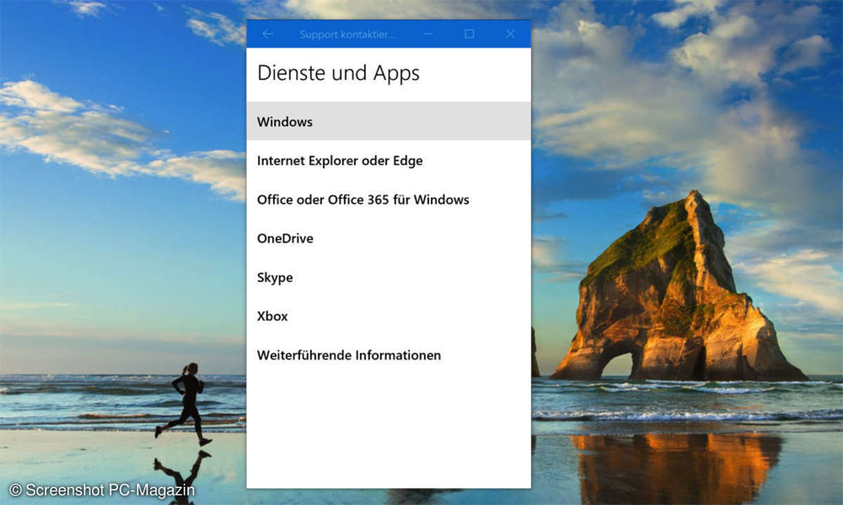 Windows 10 Dienste und Apps