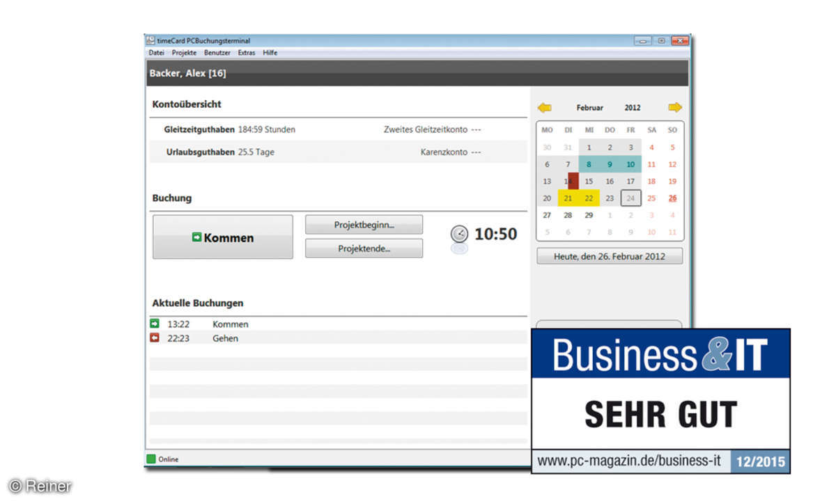 Screenshot TimeCard