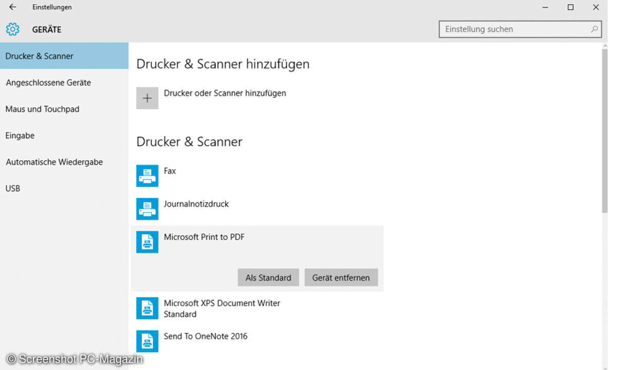 Windows Drucker/Scanner