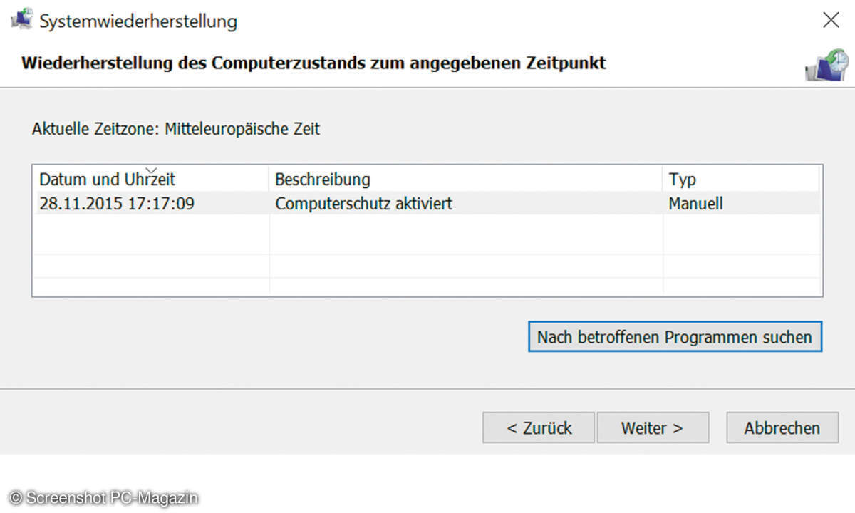 Windows Systemwiederherstellung
