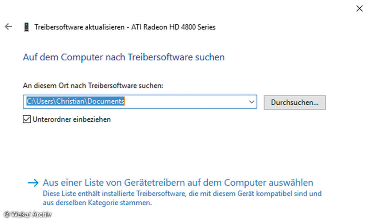 Screenshot: Treiber
