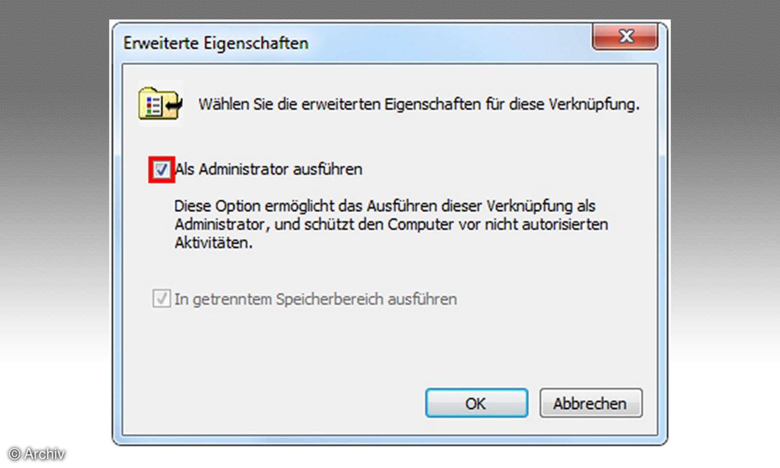 Windows Programm automatisch als Administrator starten connectliving