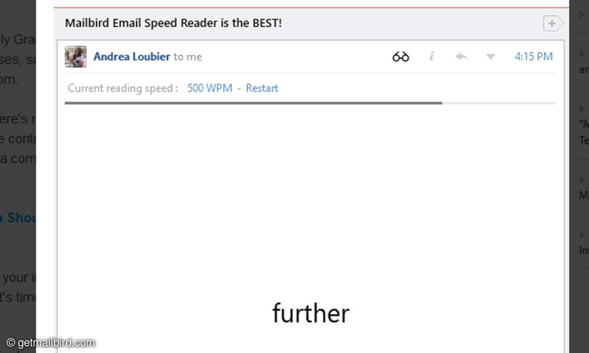 Mailbird Speedreading-Technik