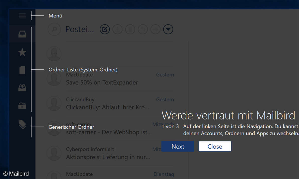 Mailbird Archiv Standardordner