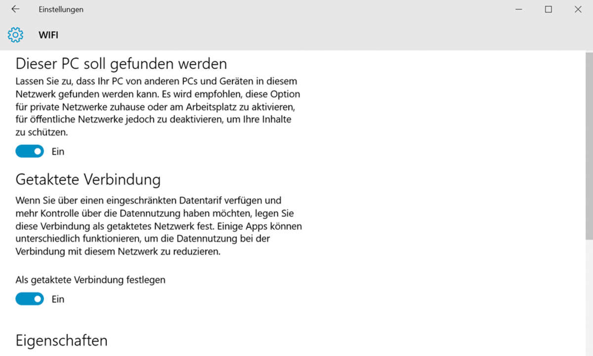 Windows 10 Update getaktete Verbindungen