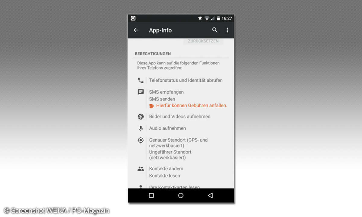 App Brechtigungen - Audio aufnehmen
