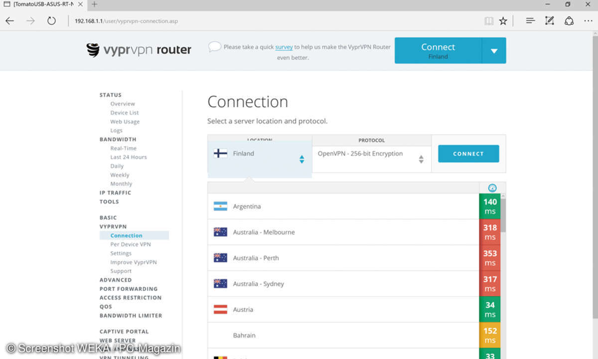 VPN Router - Einspielen der VPN App