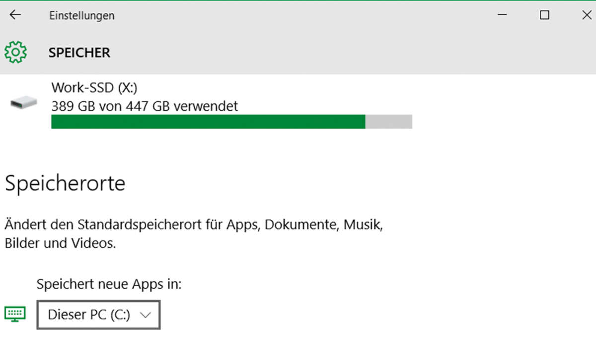 Speicherziel für Dokumente