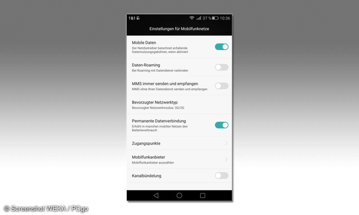 Datenroaming deaktivieren