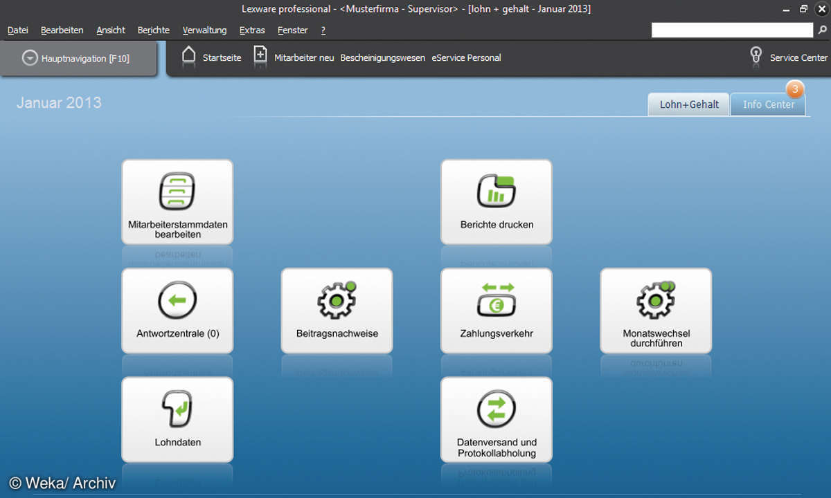 Screenshot Lexware lohn + gehalt pro 2016