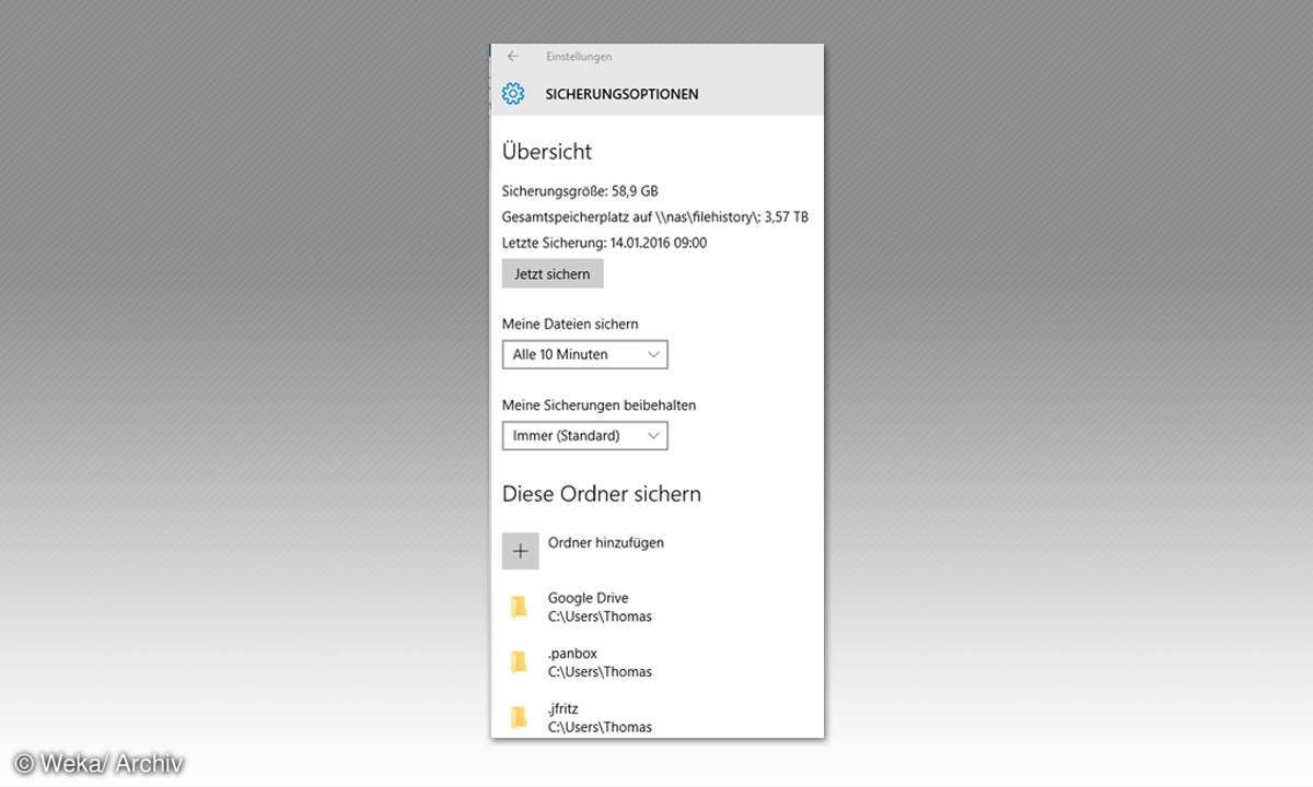 Screenshot: Windows 10 Einstellungen