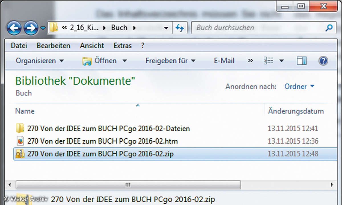 Screenshot: ZipOrdner