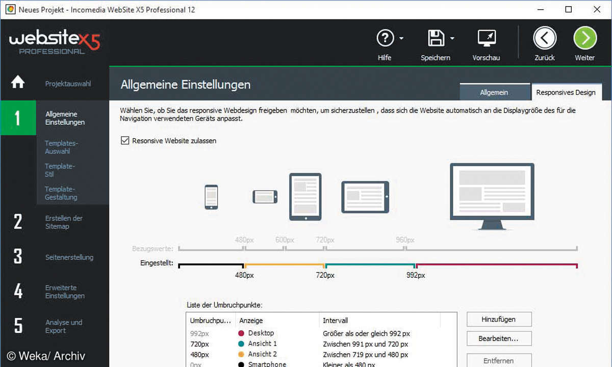 Screenshot: websiteX5 12 responsive