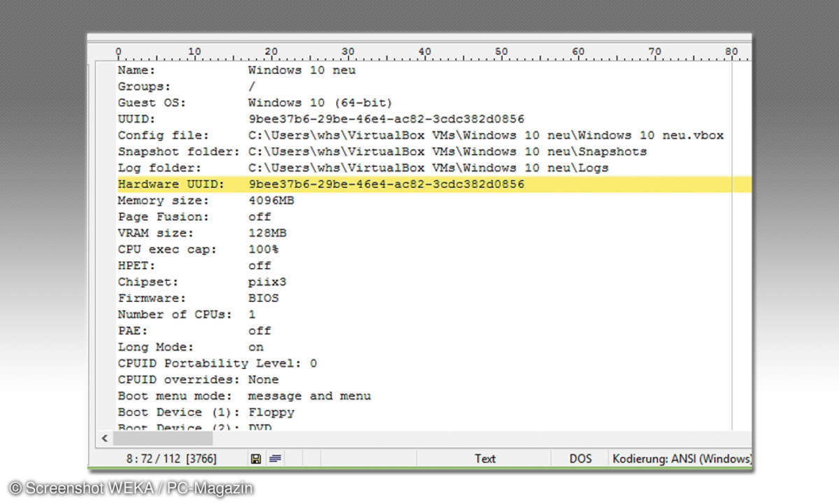 UUID auslesen
