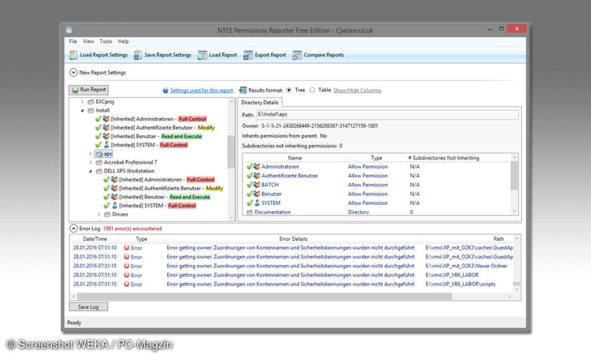 NTFS Berechtigungsanalysen