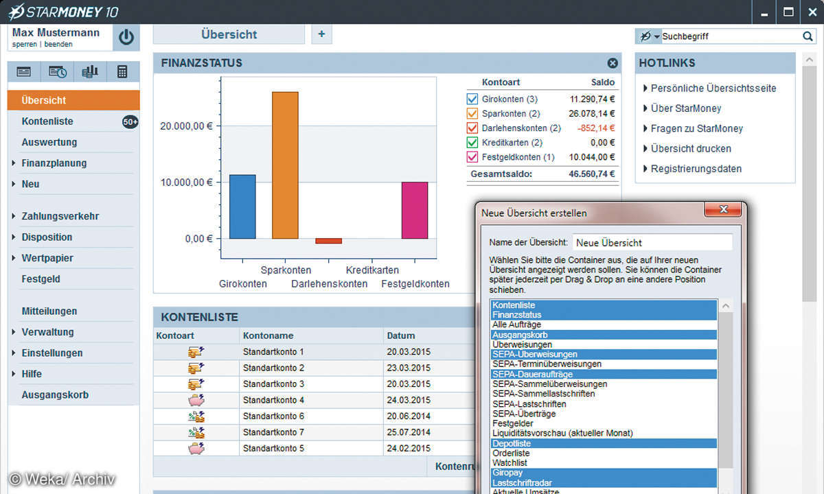 Screenshot StarMoney Windows