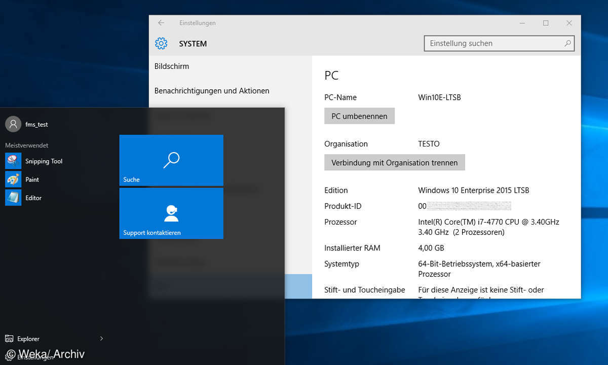 Screenshot: Windows 10 Business