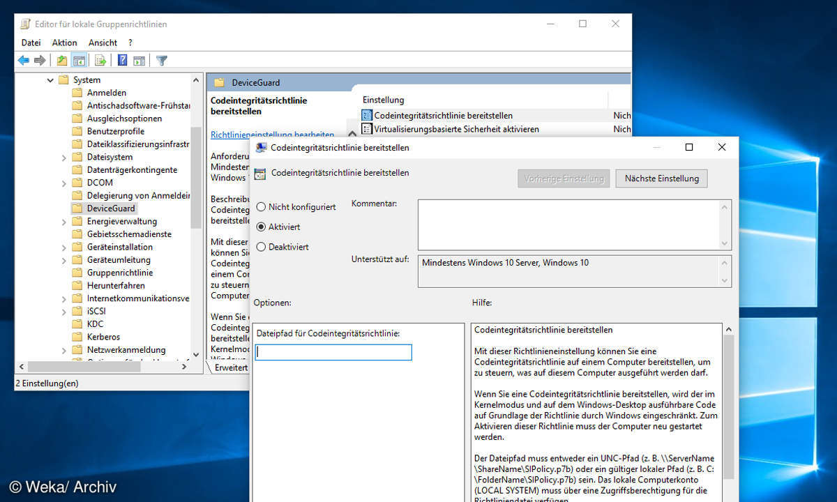 Screenshot: Windows 10 Business