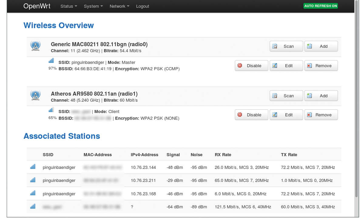 Screenshot: OpenWRT