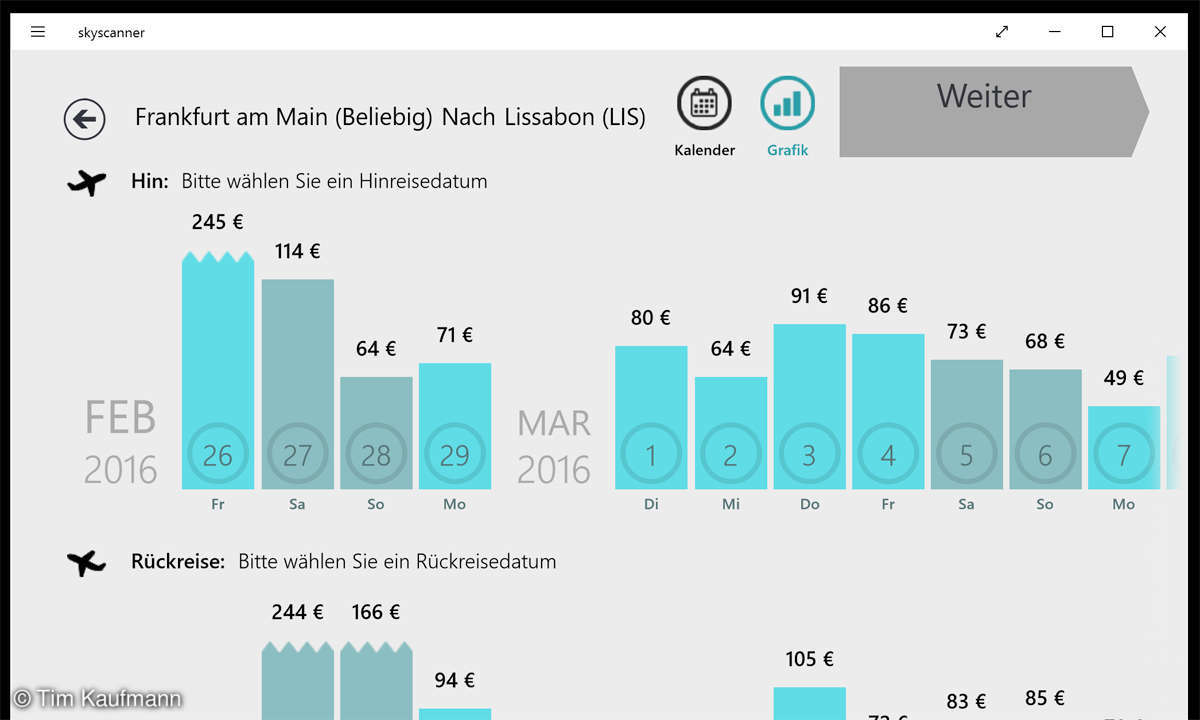 Screenshot: Skyscanner