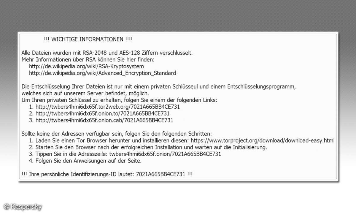 Entschlüsselung der Dateien