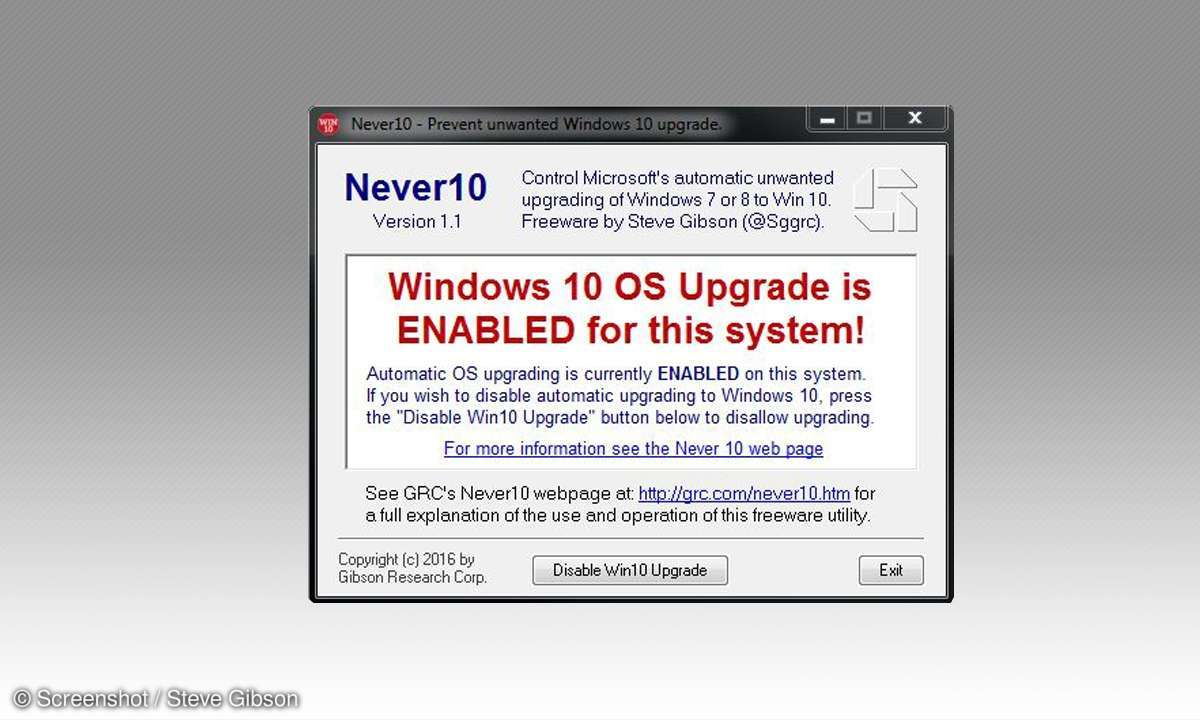 Never10: Screenshot