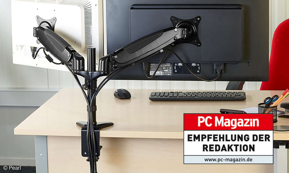 Gasgefederter Doppel-Monitor-Schwenkarm GSA-27.duo, bis 27“ / 69 cm