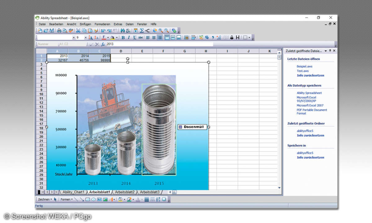 Microsoft Ability Office Diagramm