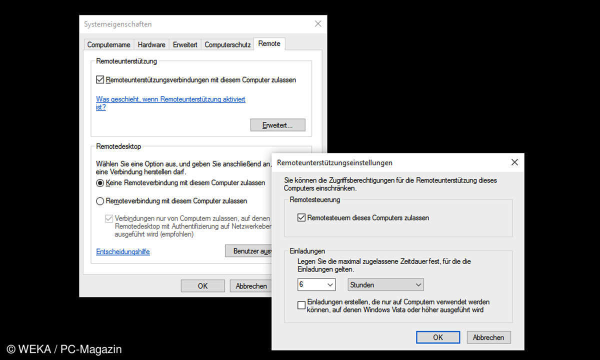 Remoteunterstützungsverbindung