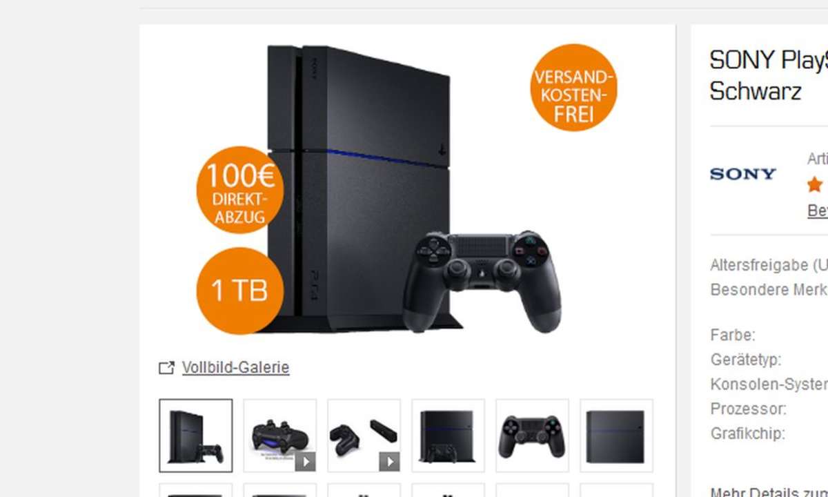 PS4 1TB 299 Euro Saturn