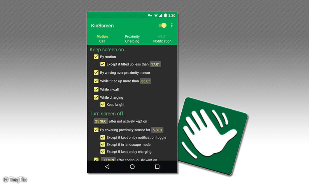 Akkumanagement Kinscreen