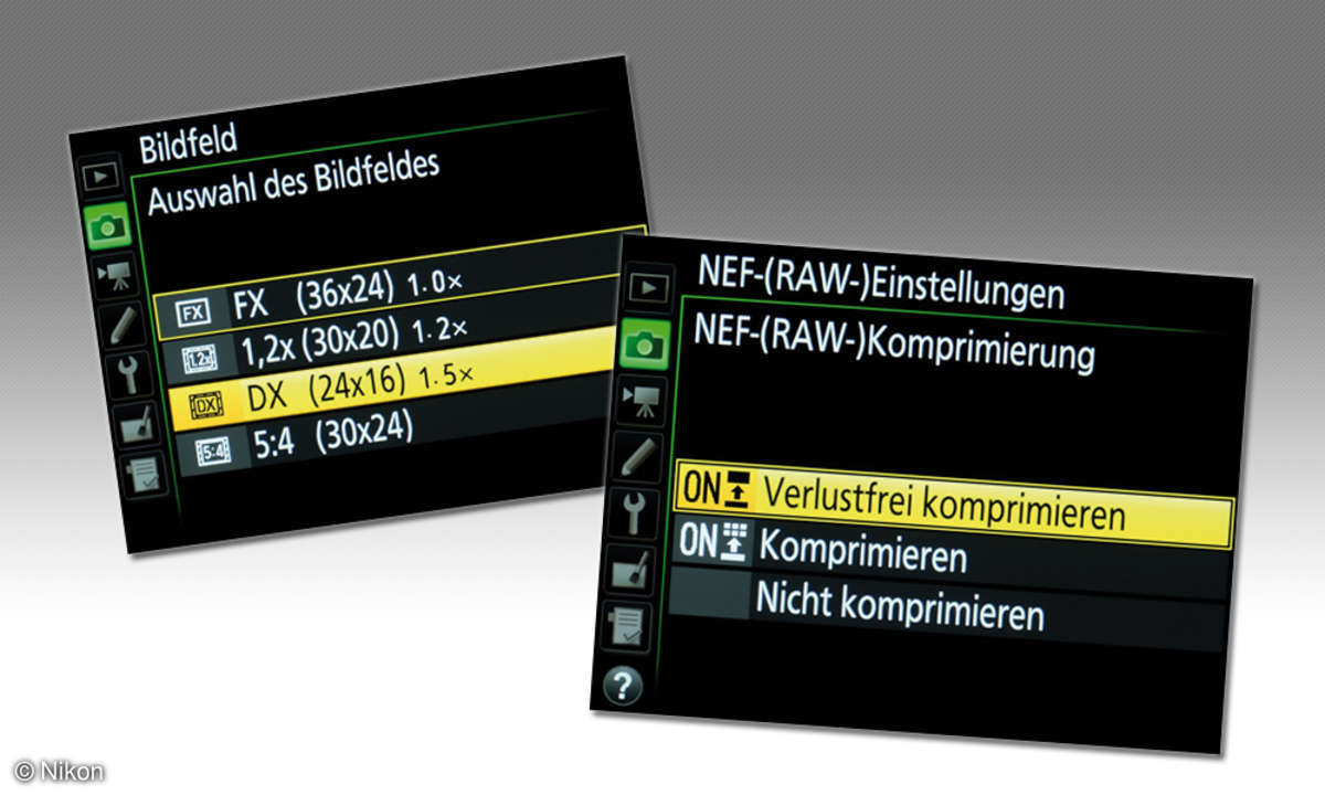 Nikon D5 Bildfeld und RAW-Einstellungen
