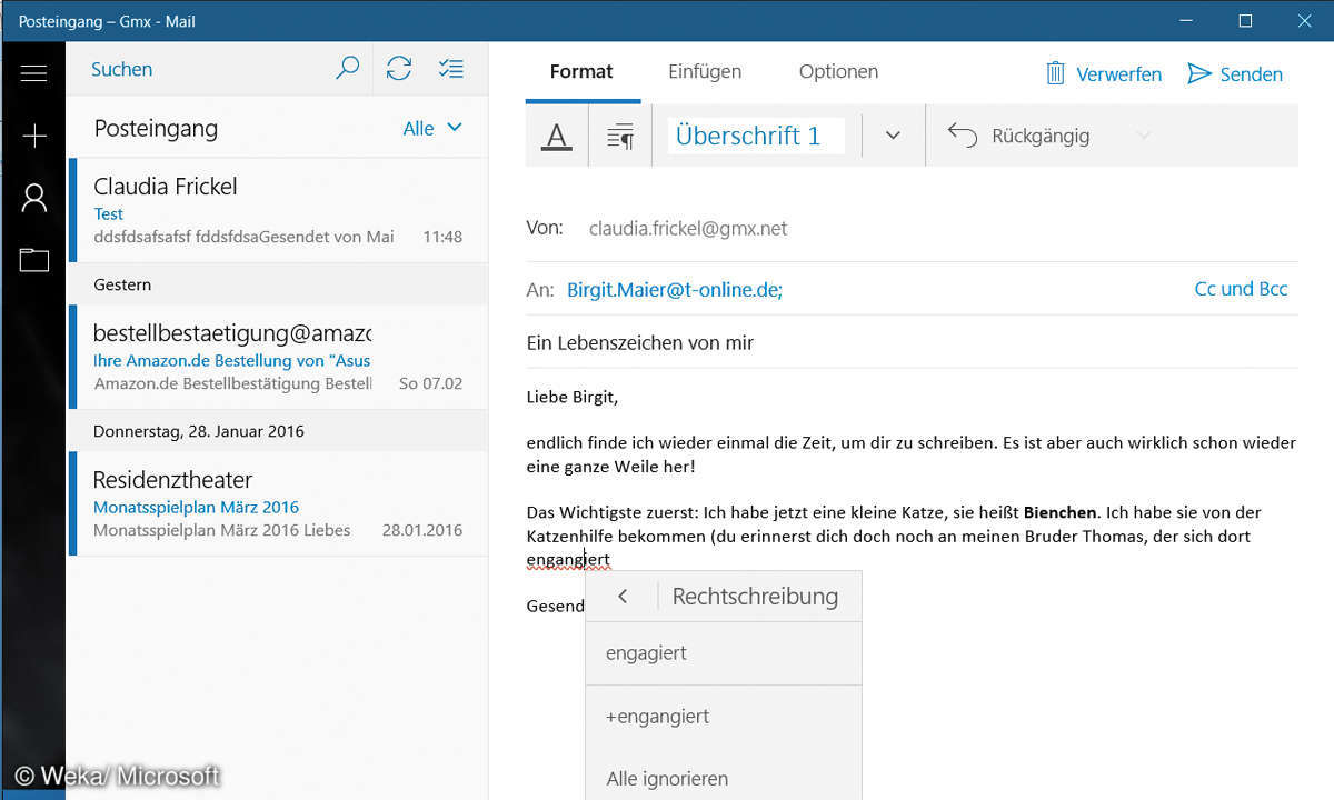 Freiheiten beim E-Mail-Verkehr