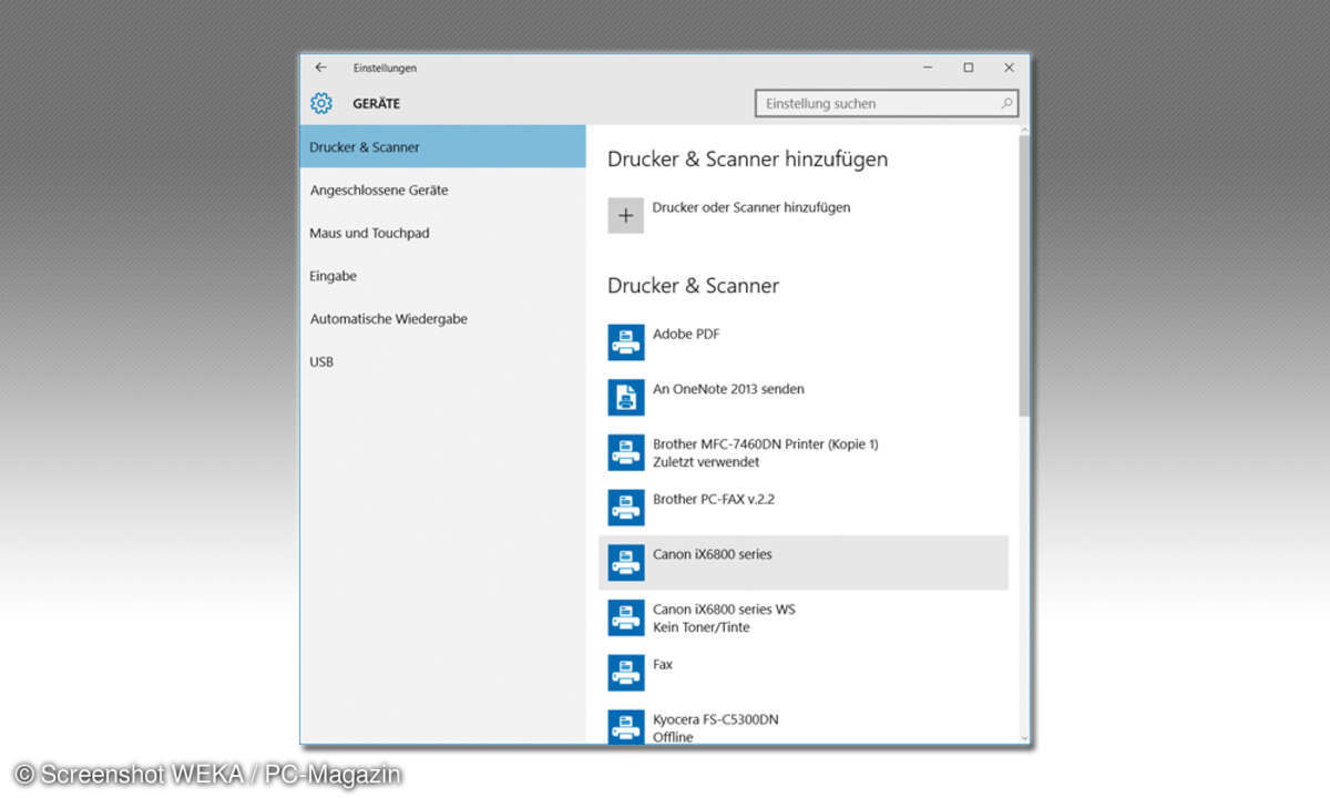 Einstellungen-App und Systemsteuerung