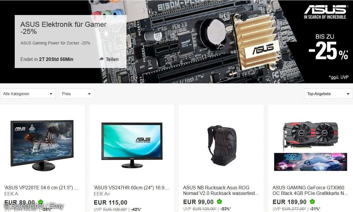 Die aktuellen Asus-Angebote auf Ebay