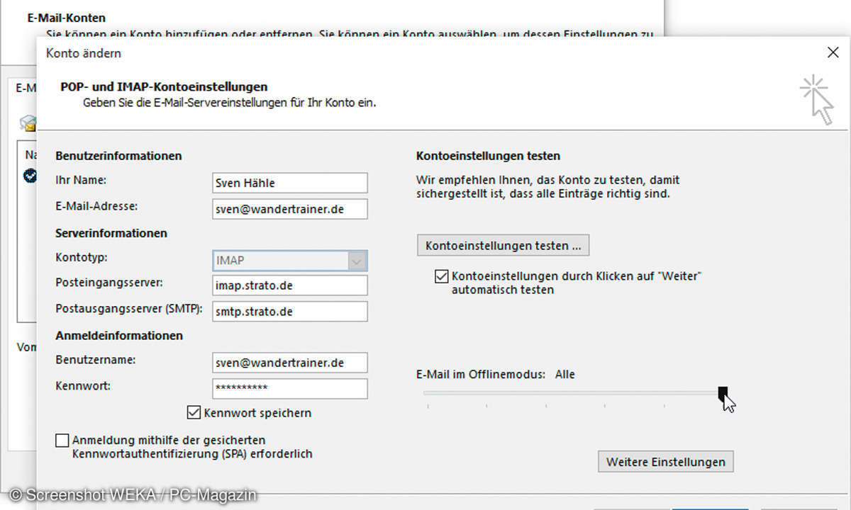 Outlook Kontoeinstellungen