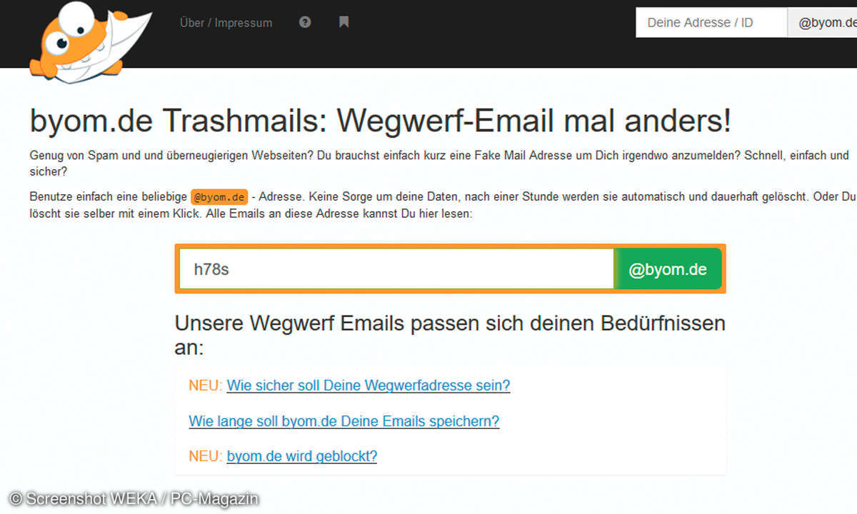 Outlook Wegwerf Adressen