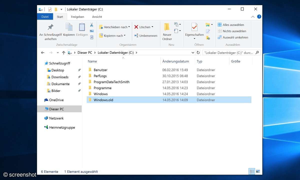 screenshot aus windows
