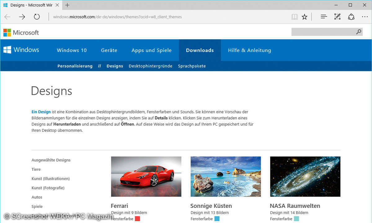 Windows 10 Designs downloaden