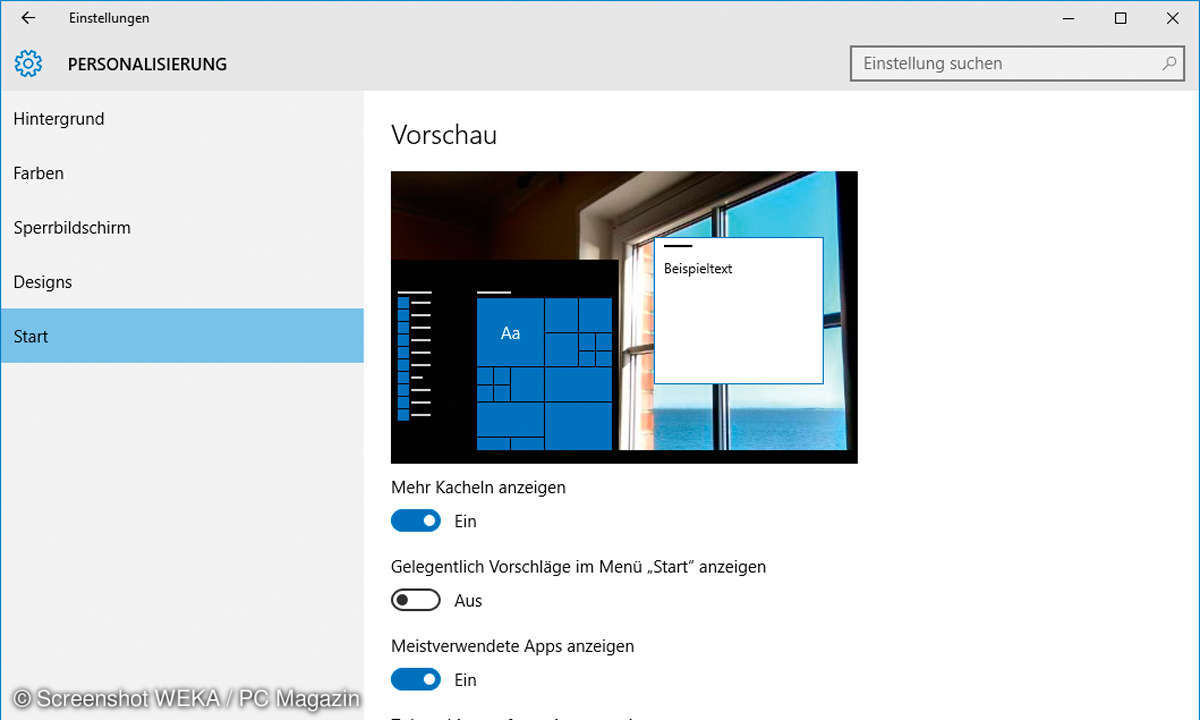 Windows 10 Startmenü
