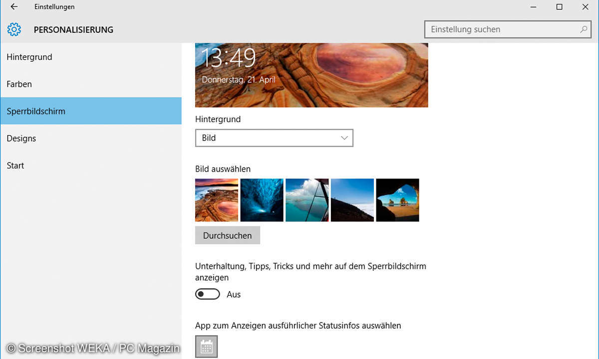 Windows 10 Sperrbildschirm