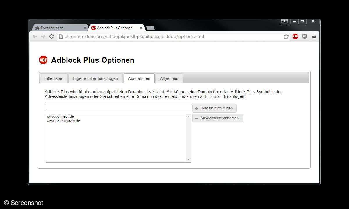 AdBlock Plus anpassen in Chrome