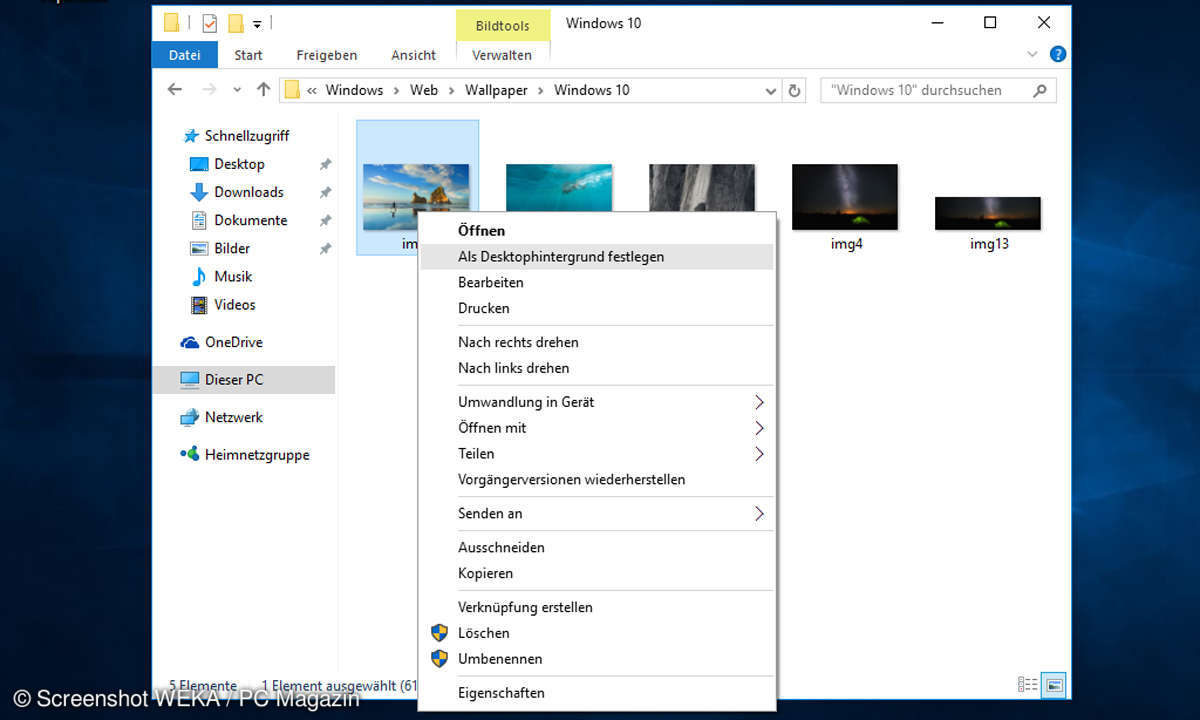 Desktophintergrund festlegen