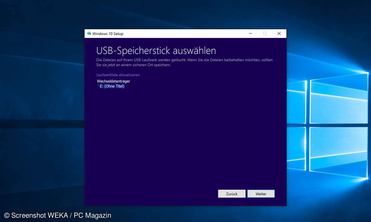 USB-Speicherstick auswählen