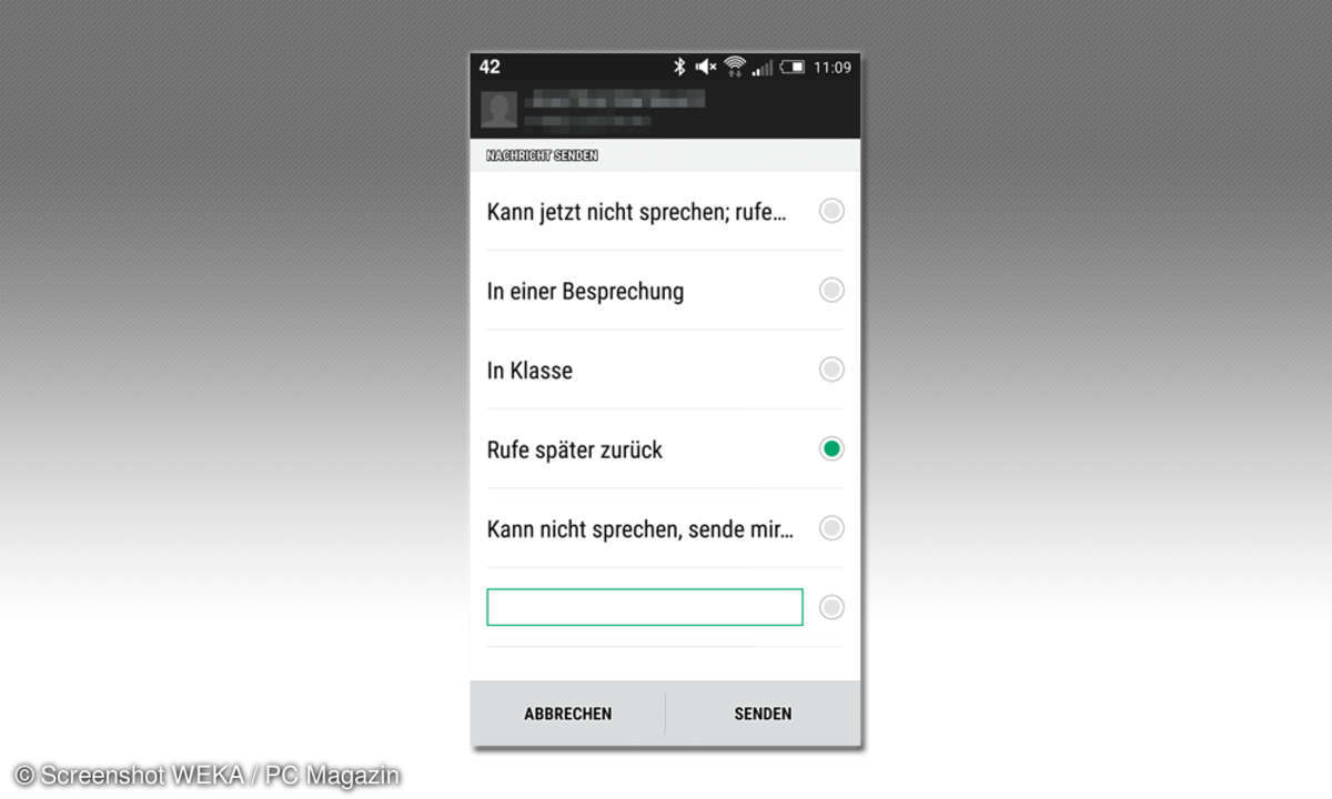 Android - Anrufe per SMS ablehnen