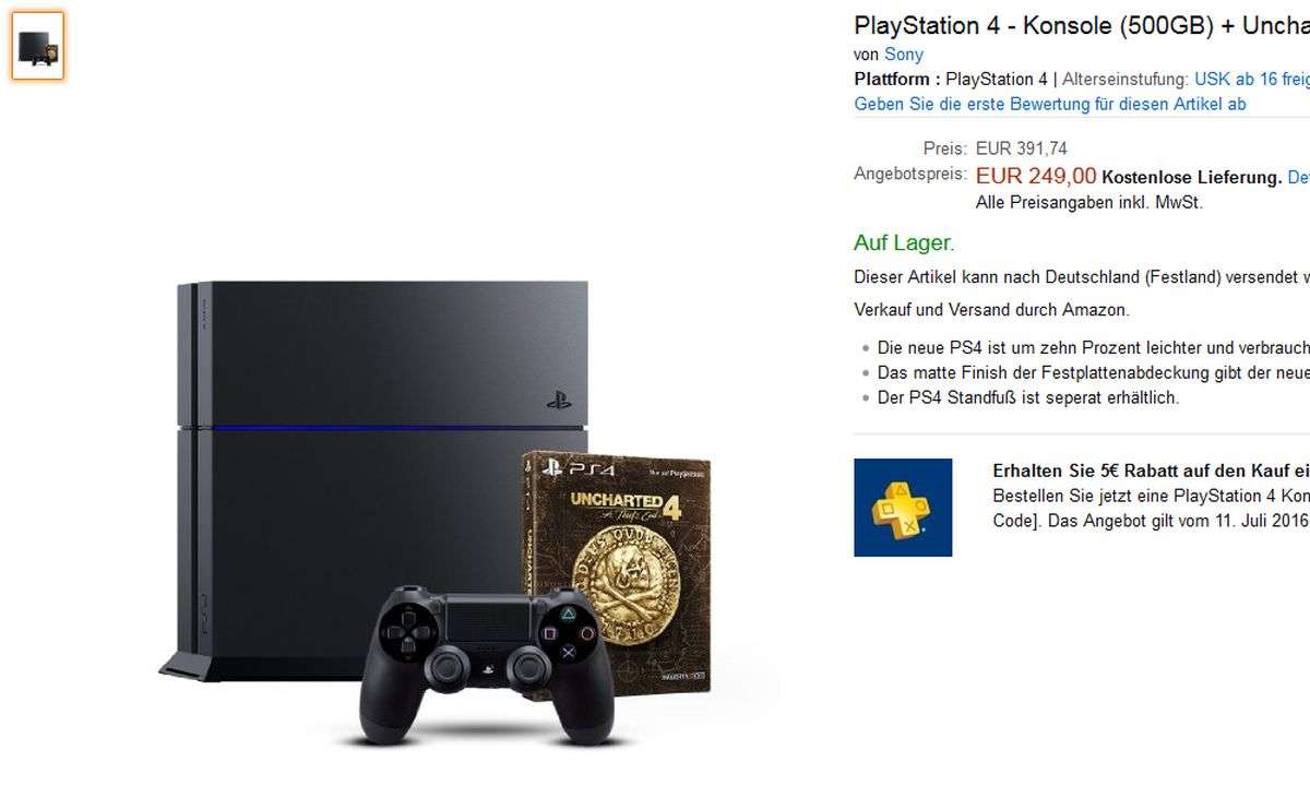 PS4: Uncharted 4 im Bundle-Angebot