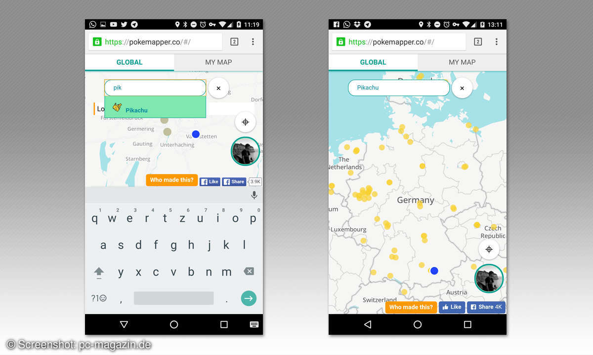 Pokémon GO Fundorte-Suche - Pokemapper