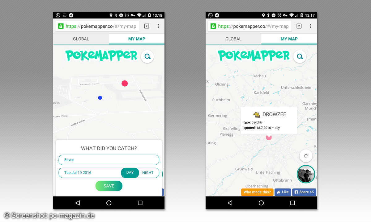 Pokémon GO Fundorte auf Karte eintragen