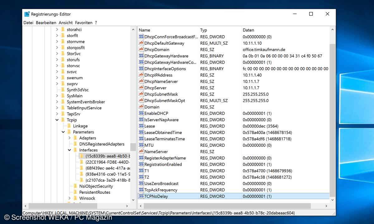 Registrieungseditor