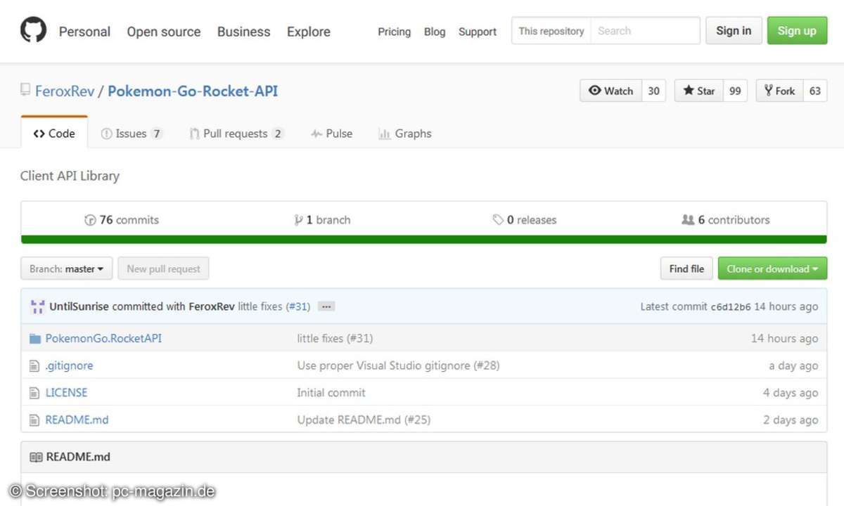 Pokémon GO Bot API auf Github